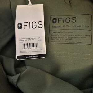 Figs Livingston High-waisted Straight Leg Scrub Pant (Moss)